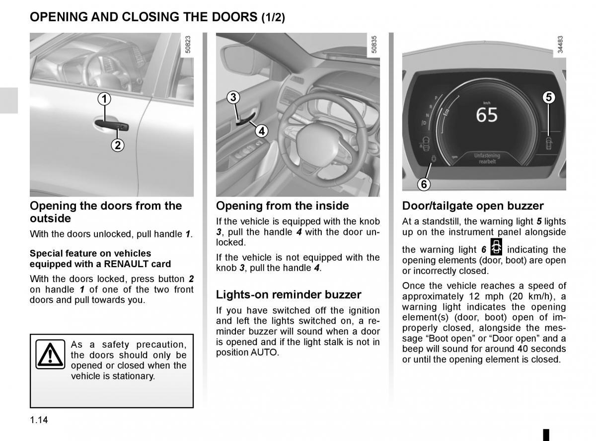 Renault Koleos II 2 owners manual / page 20