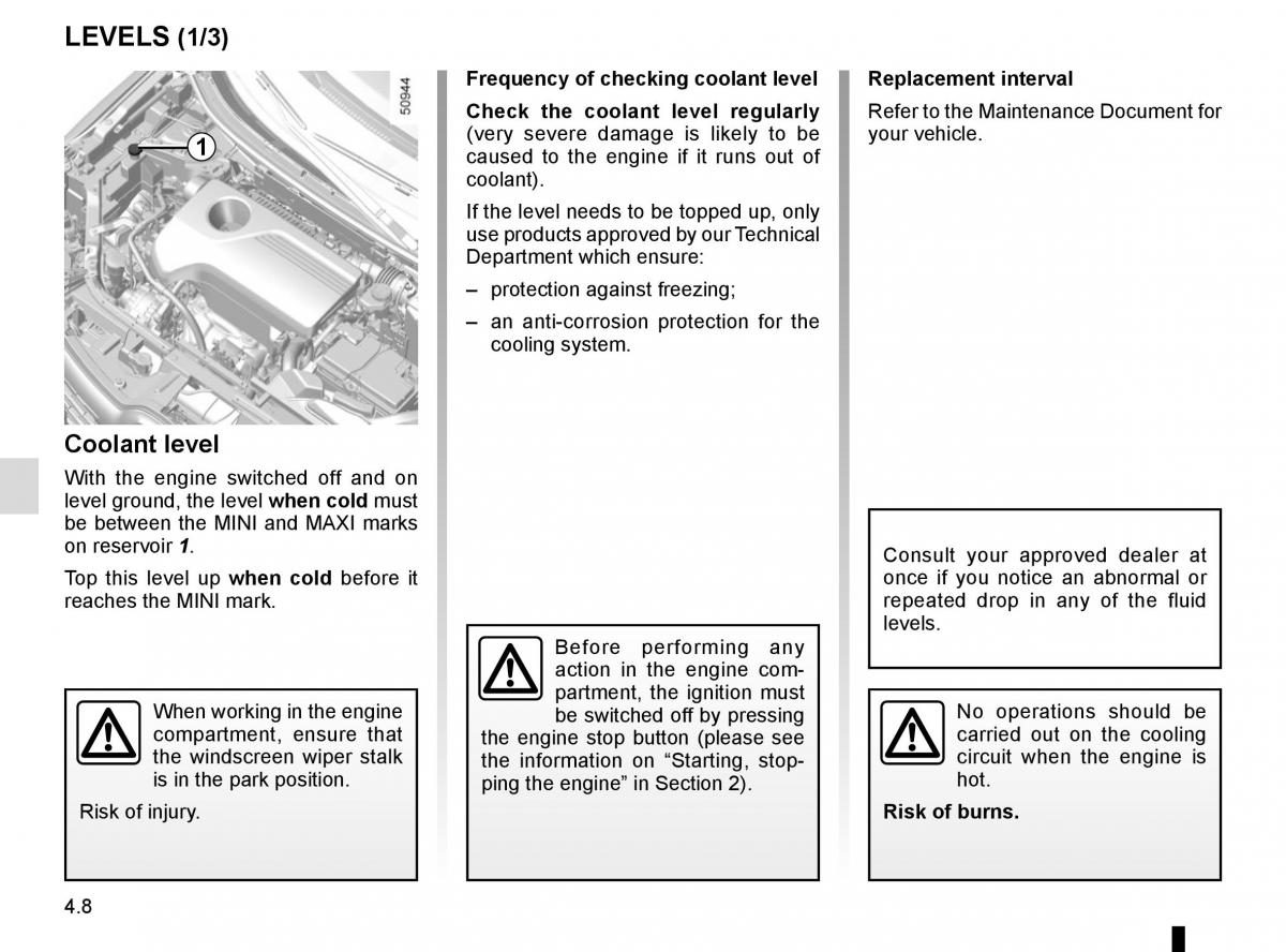 Renault Koleos II 2 owners manual / page 252