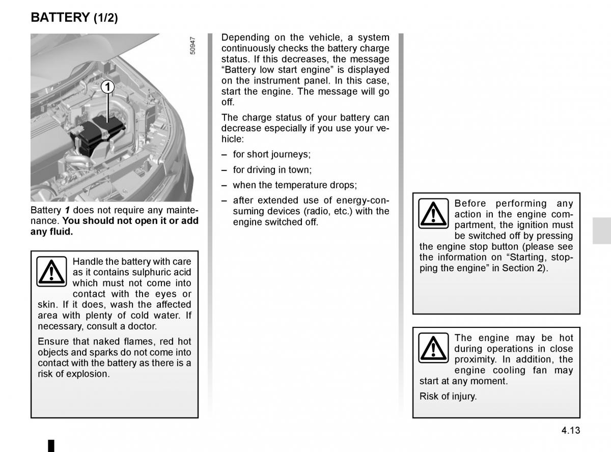 Renault Koleos II 2 owners manual / page 257