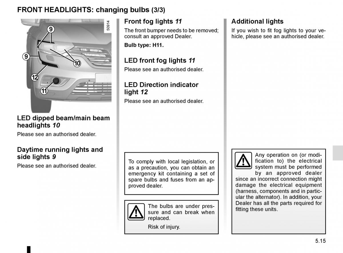 Renault Koleos II 2 owners manual / page 277