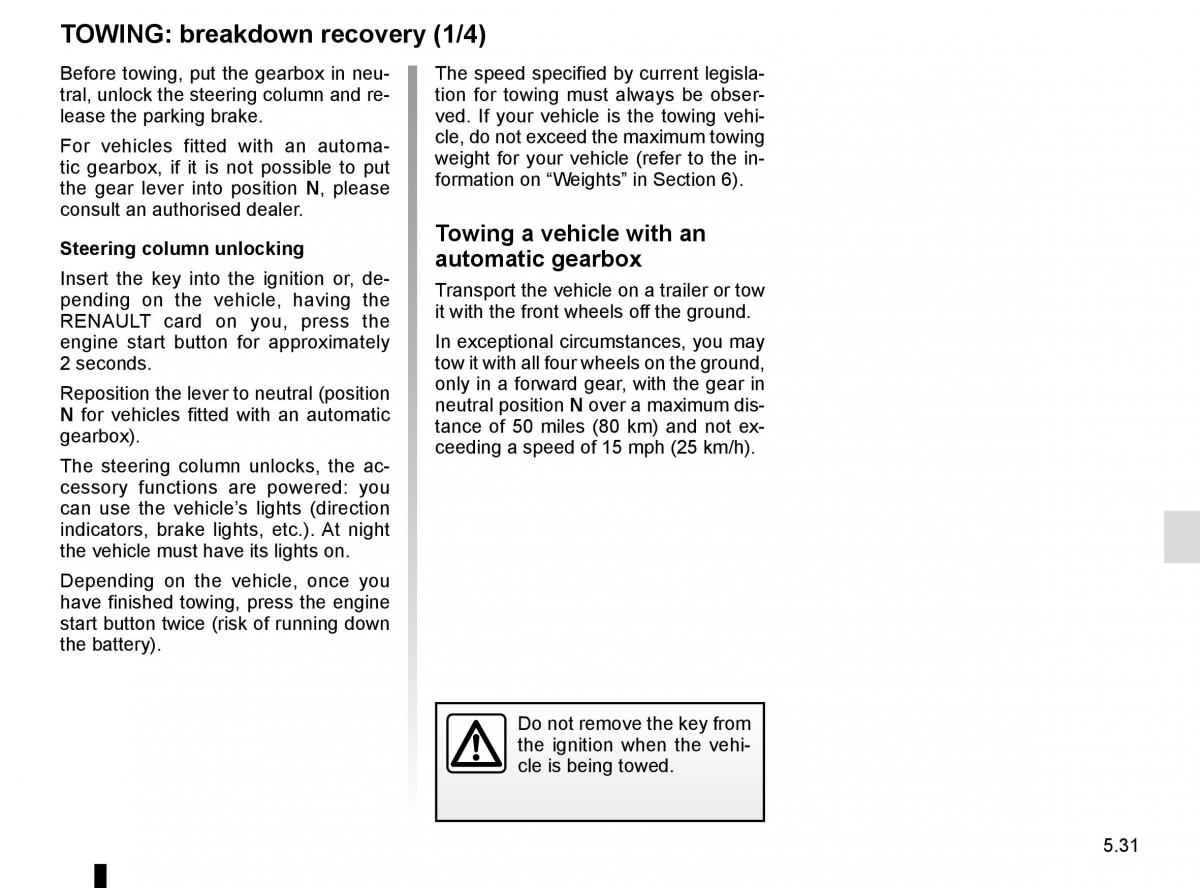 Renault Koleos II 2 owners manual / page 293