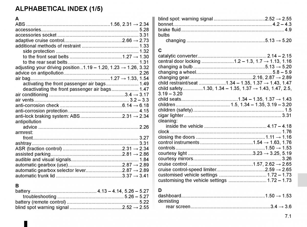 Renault Koleos II 2 owners manual / page 323