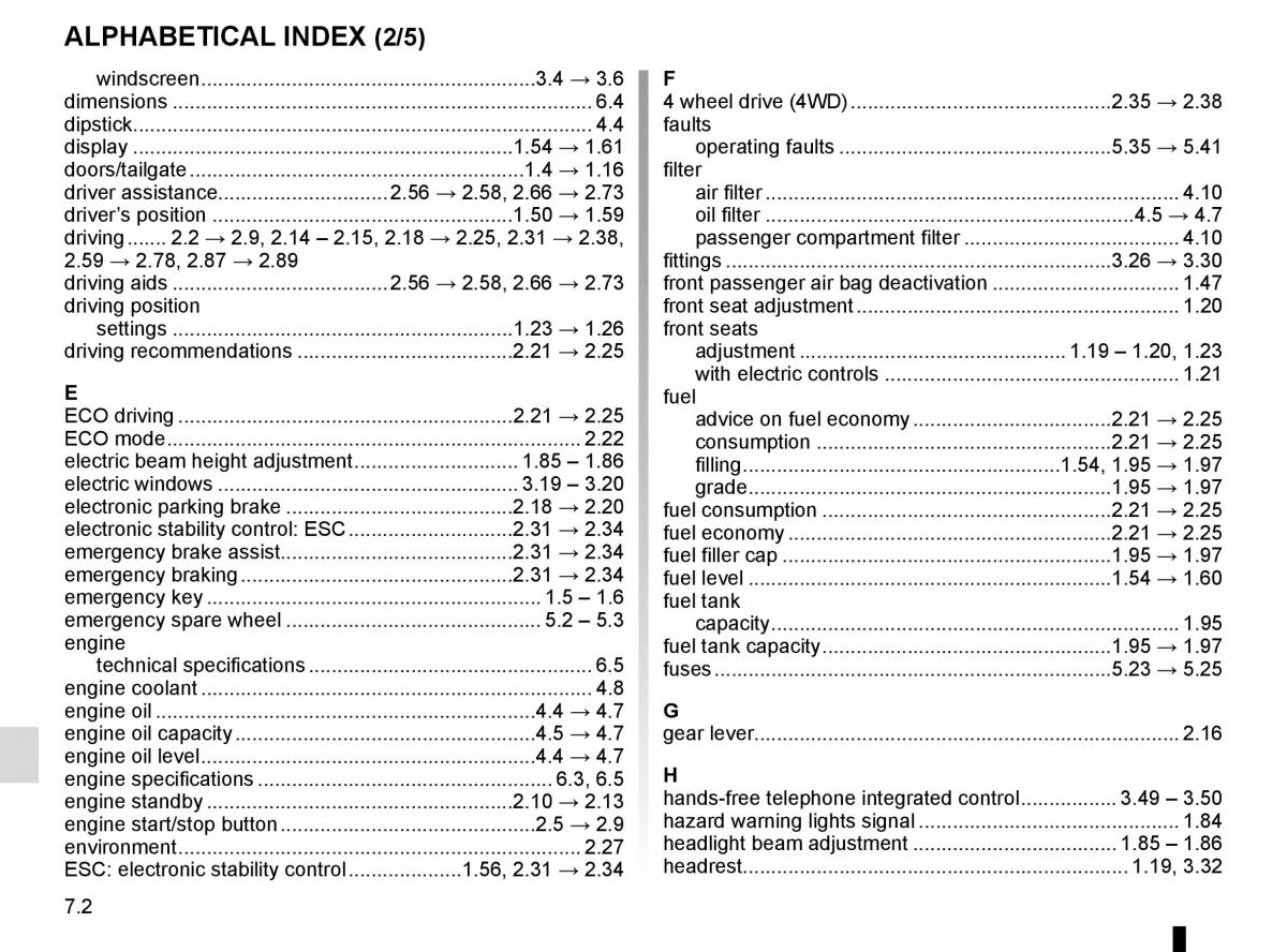 Renault Koleos II 2 owners manual / page 324