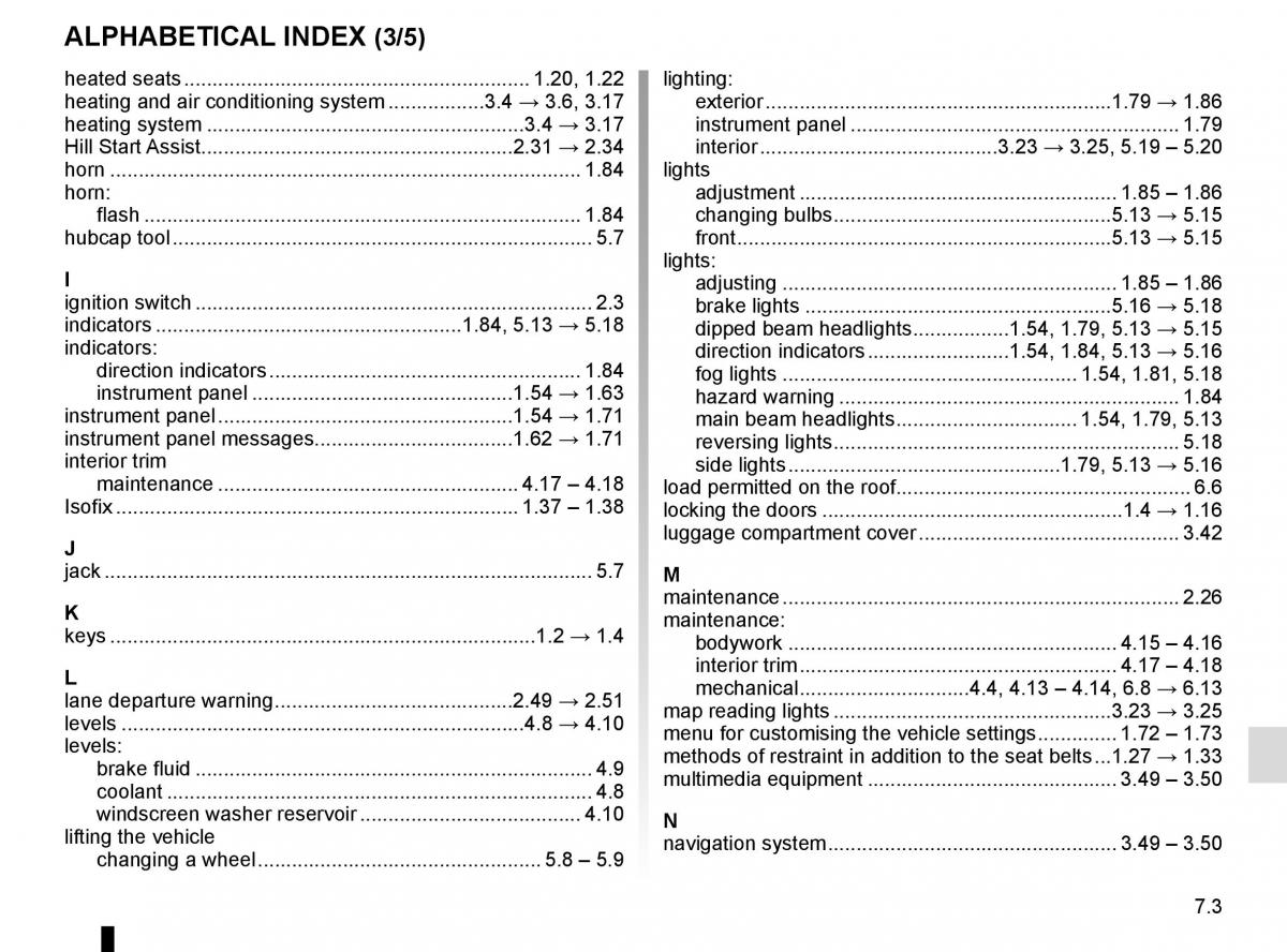 Renault Koleos II 2 owners manual / page 325