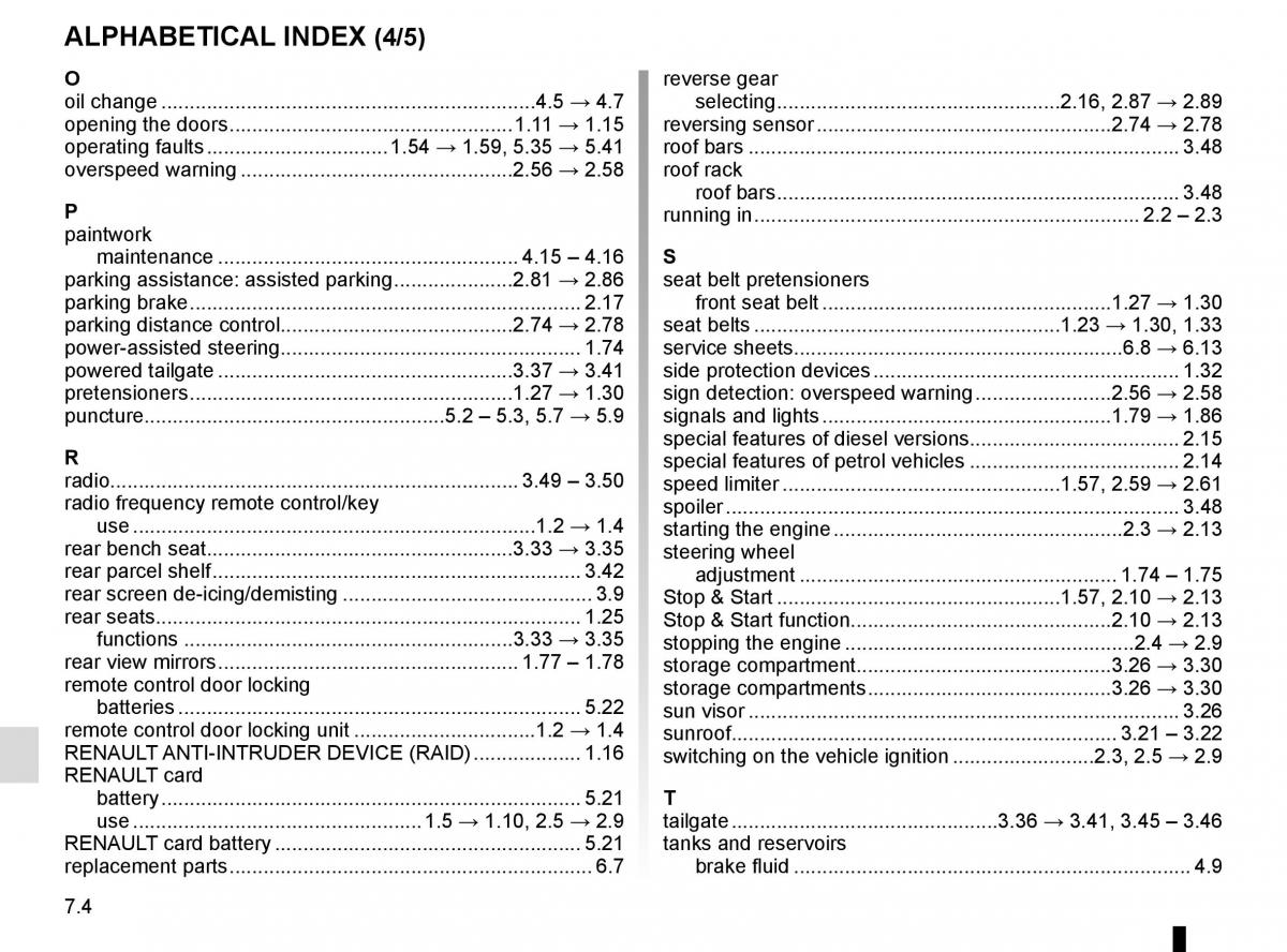 Renault Koleos II 2 owners manual / page 326