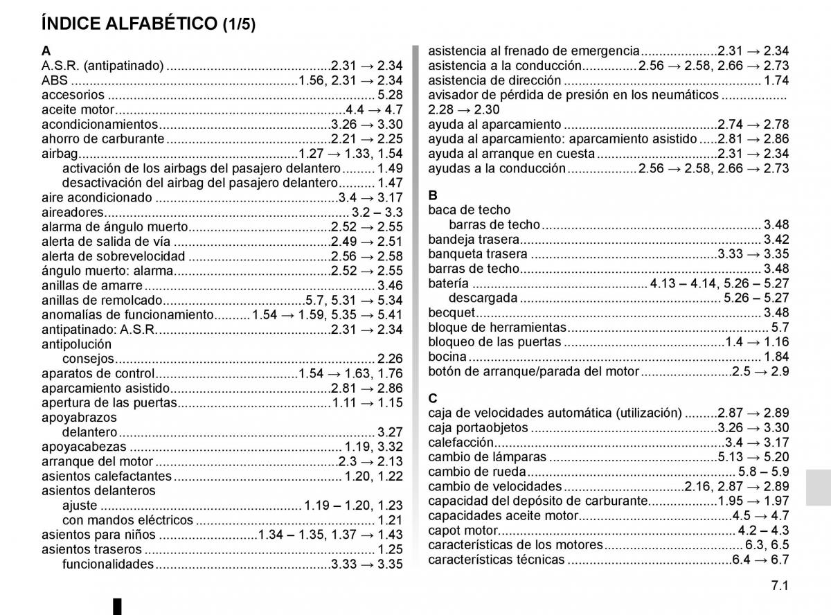 Renault Koleos II 2 manual del propietario / page 323