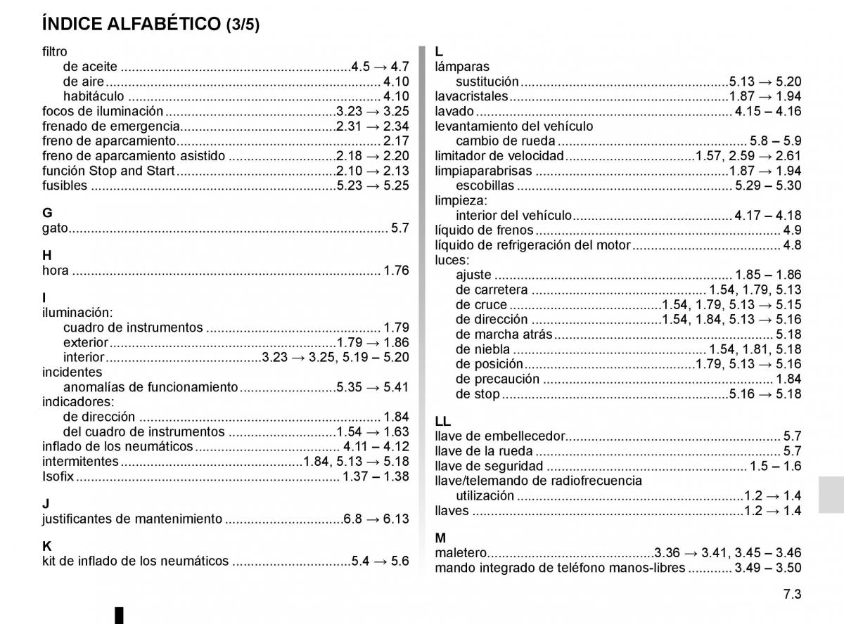 Renault Koleos II 2 manual del propietario / page 325