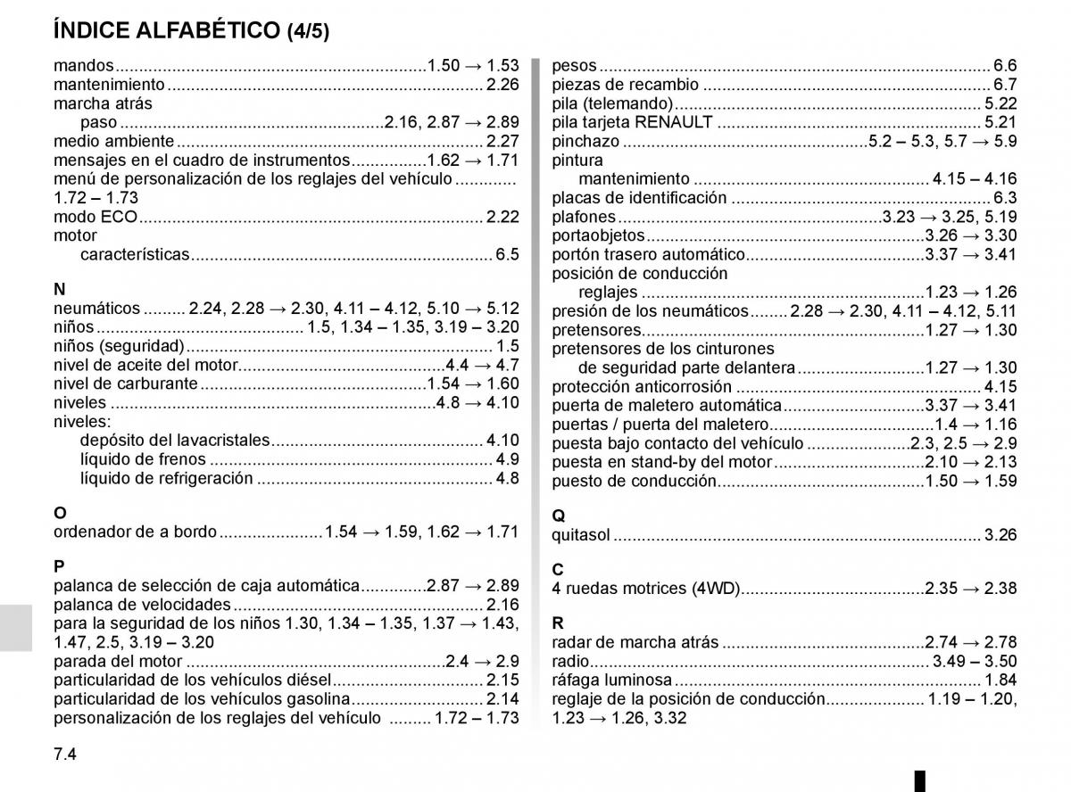 Renault Koleos II 2 manual del propietario / page 326