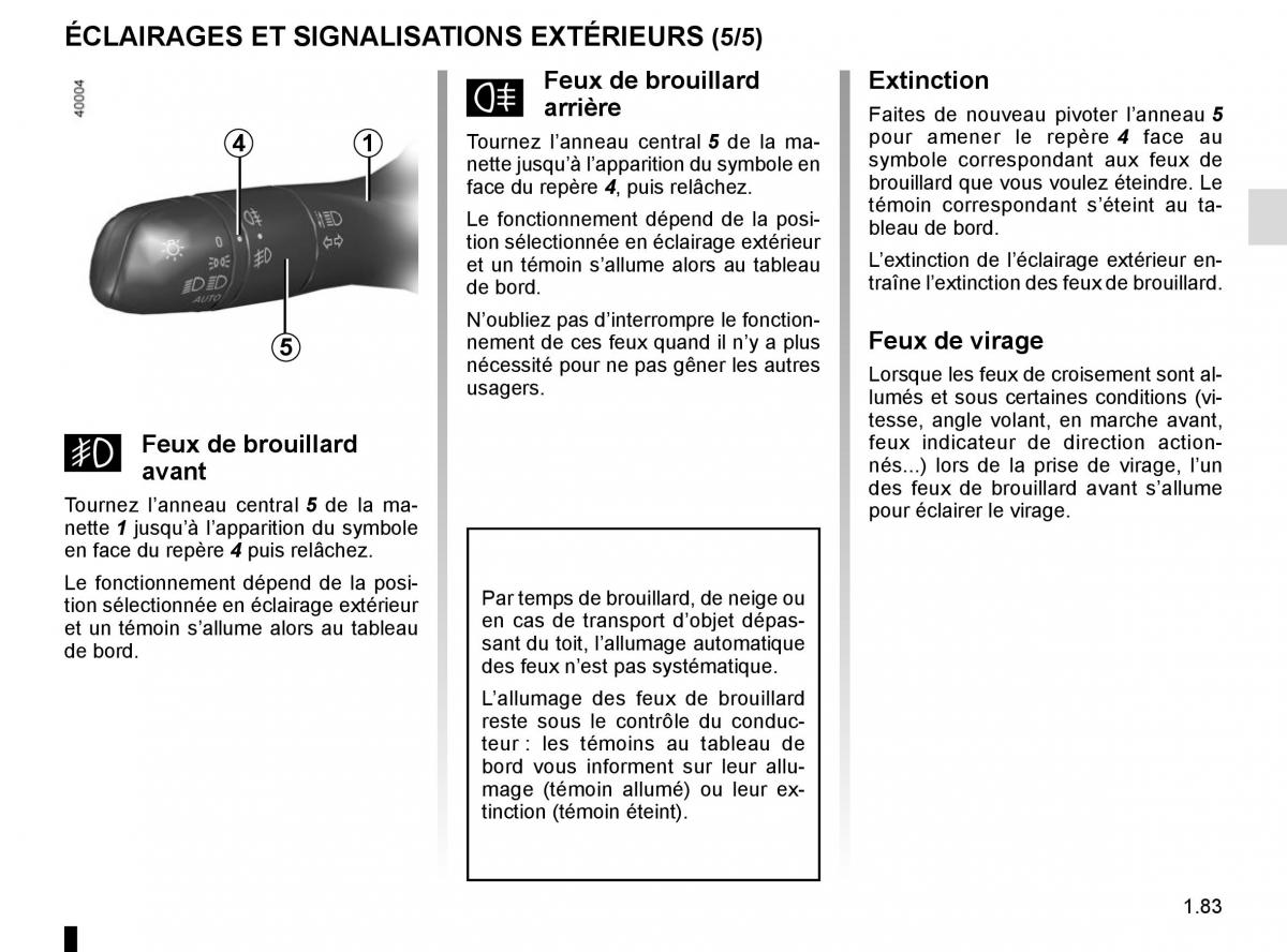 Renault Koleos II 2 manuel du proprietaire / page 89