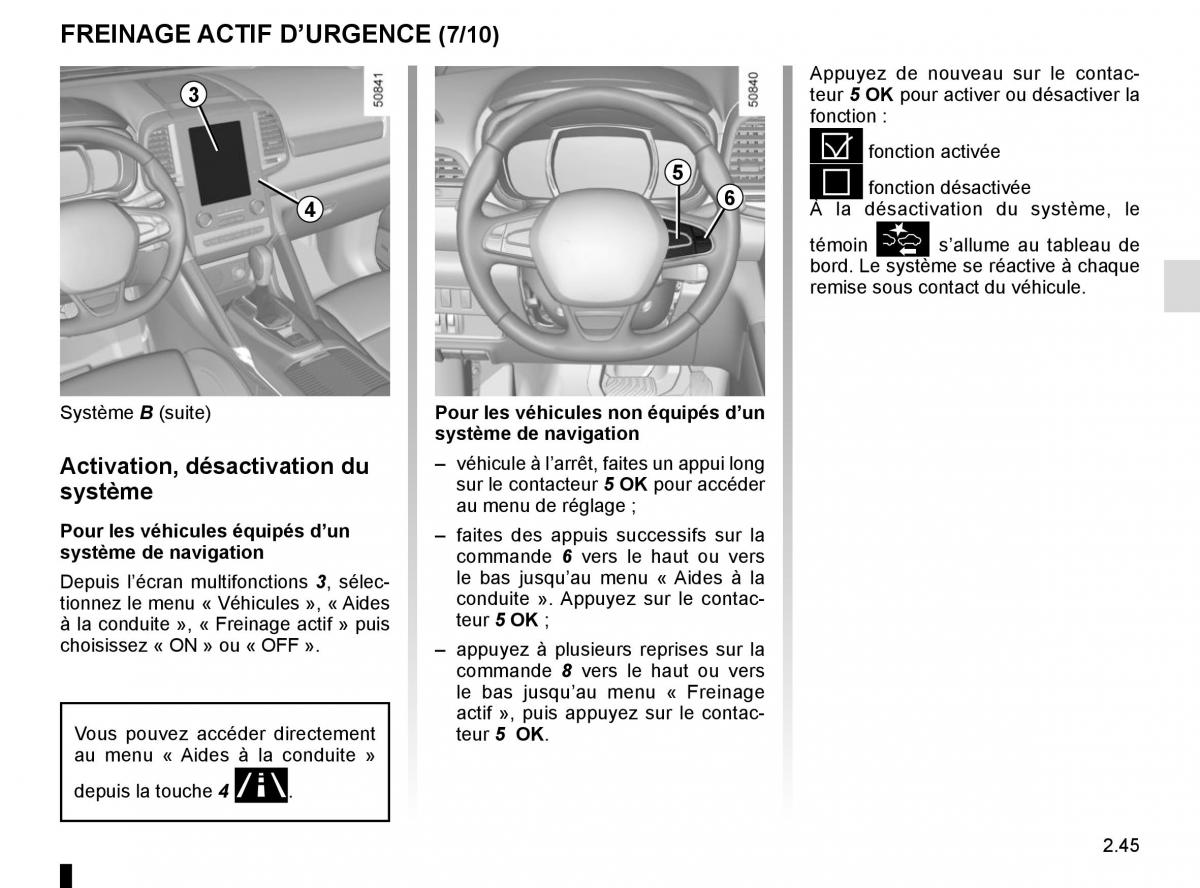 Renault Koleos II 2 manuel du proprietaire / page 149