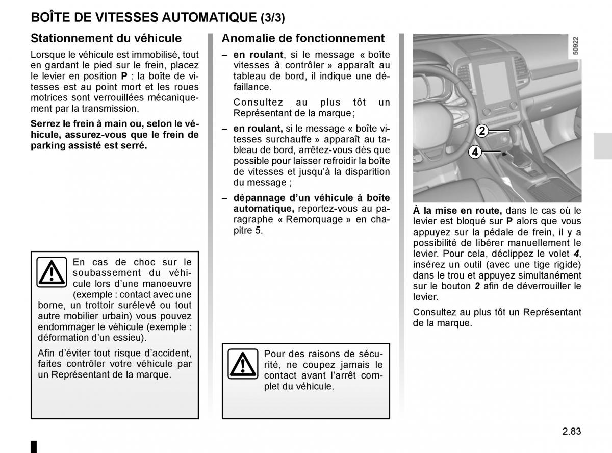 Renault Koleos II 2 manuel du proprietaire / page 187