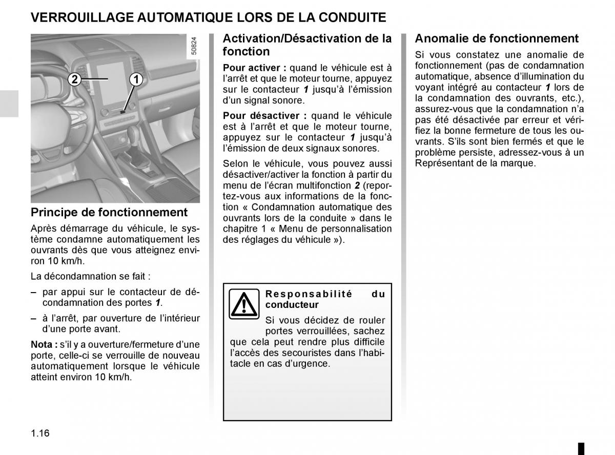 Renault Koleos II 2 manuel du proprietaire / page 22