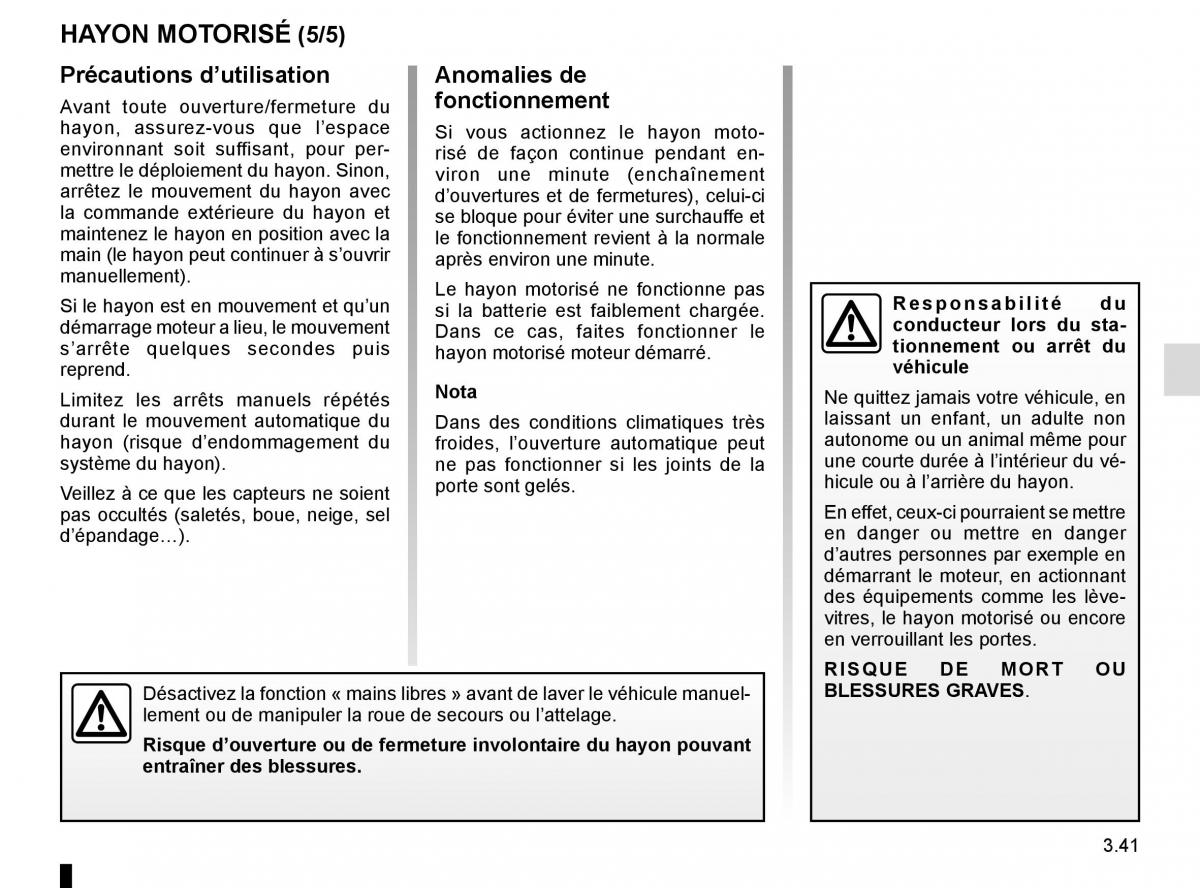 Renault Koleos II 2 manuel du proprietaire / page 229