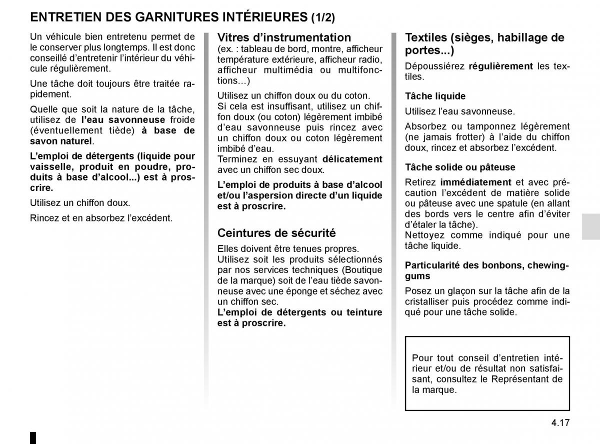 Renault Koleos II 2 manuel du proprietaire / page 255