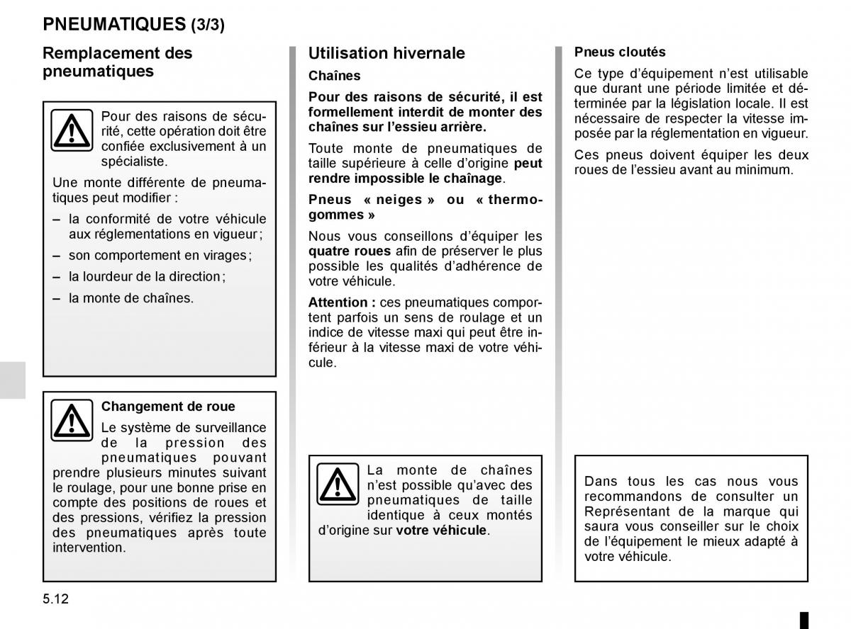 Renault Koleos II 2 manuel du proprietaire / page 268