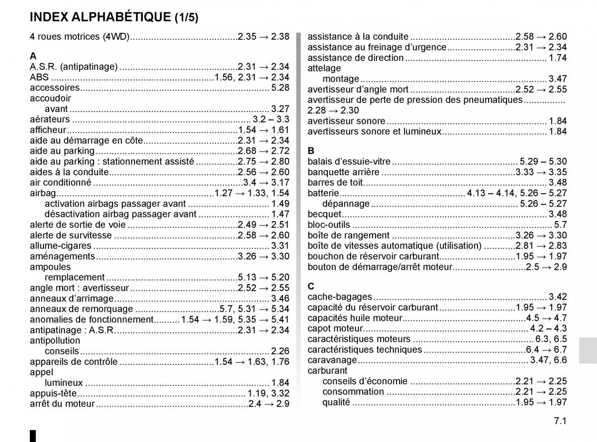 Renault Koleos II 2 manuel du proprietaire / page 317