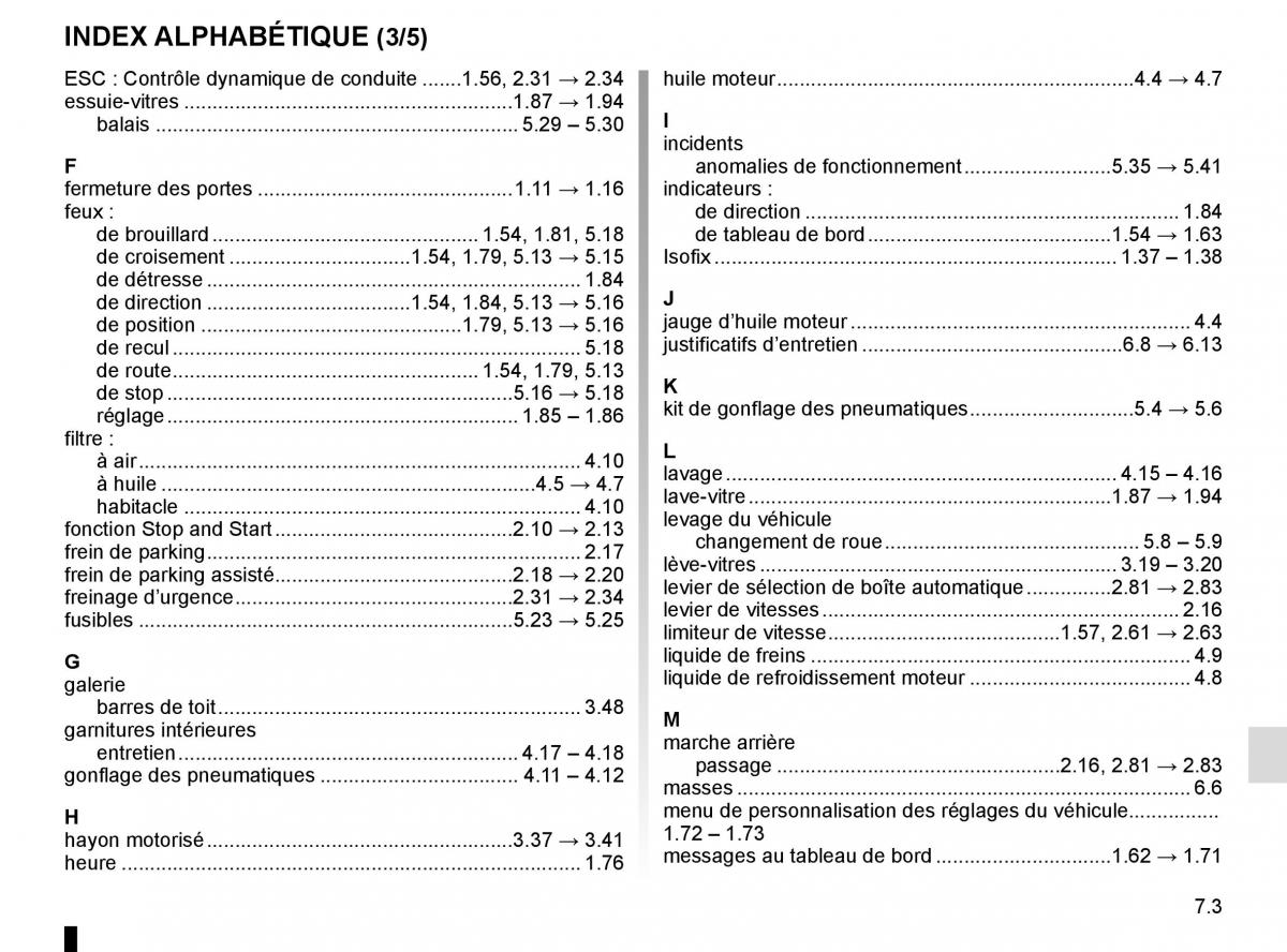 Renault Koleos II 2 manuel du proprietaire / page 319