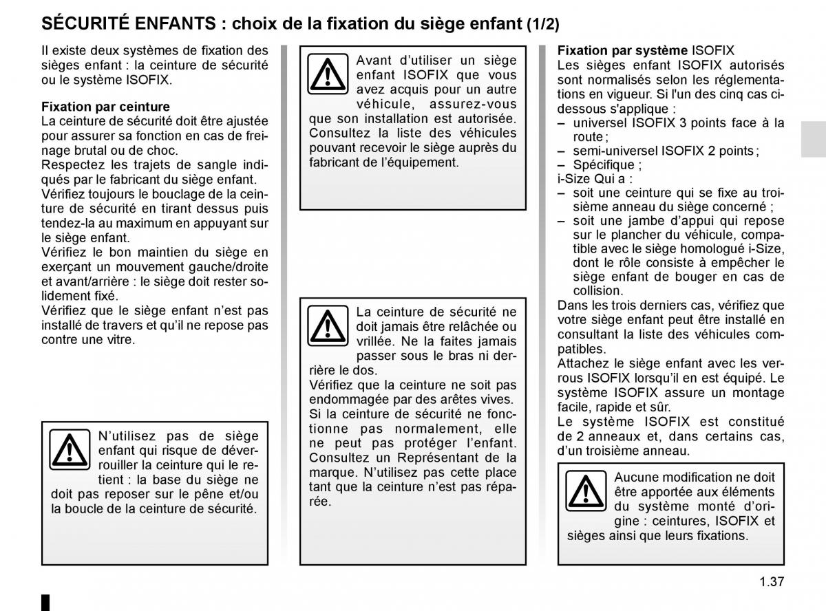 Renault Koleos II 2 manuel du proprietaire / page 43