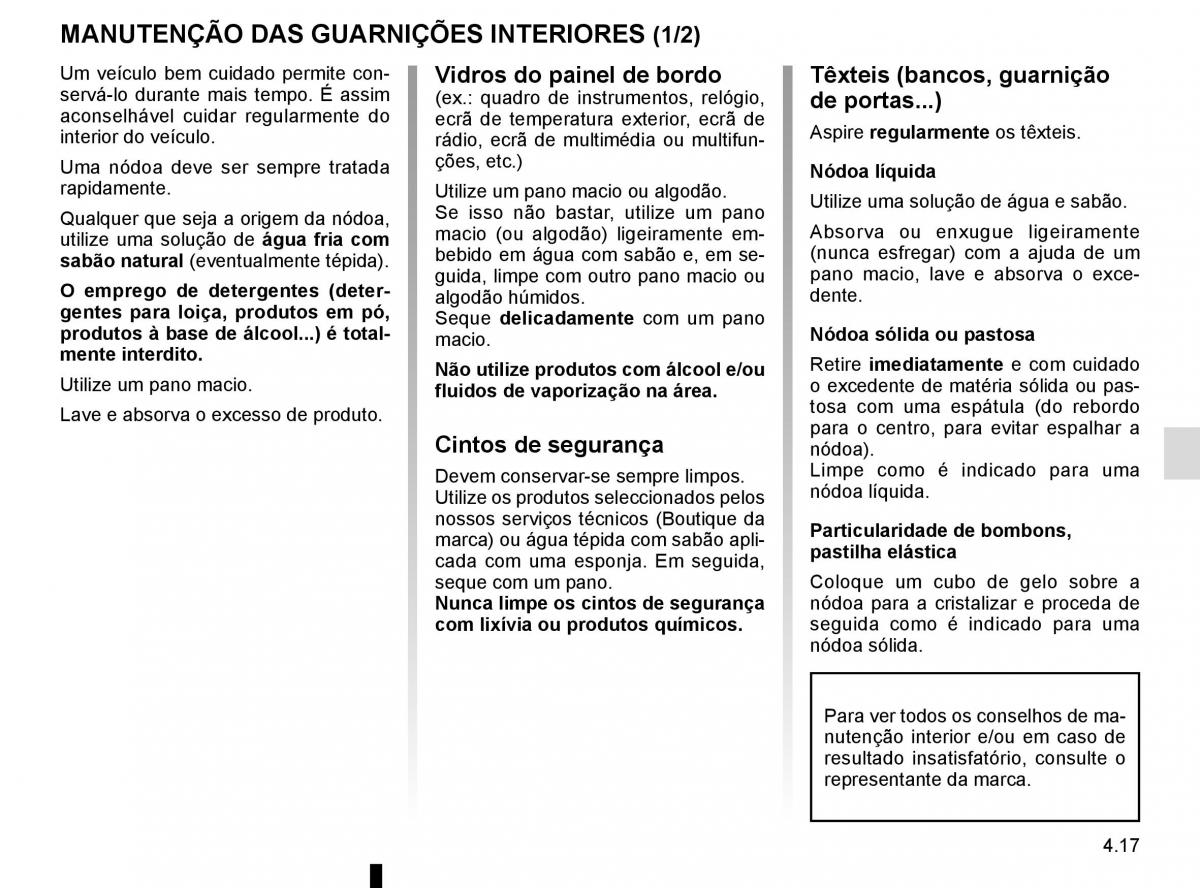 manuel du propriétaire Renault Koleos II 2 manual del propietario / page 261