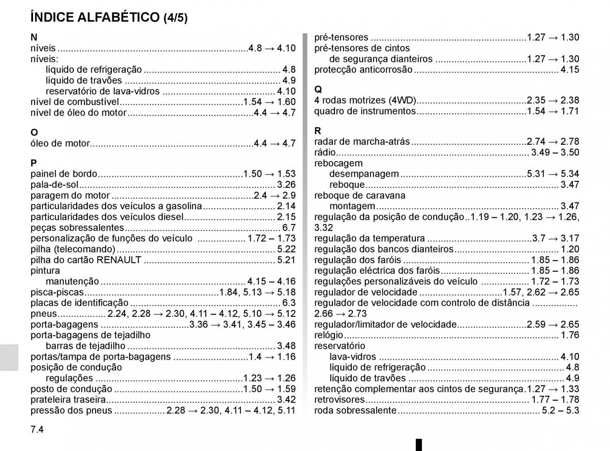 manuel du propriétaire Renault Koleos II 2 manual del propietario / page 326