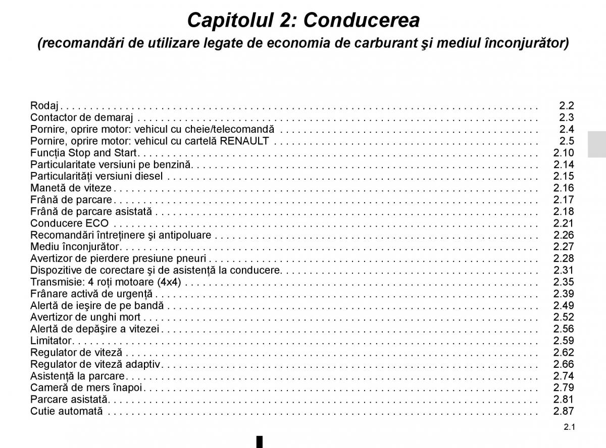 Bedienungsanleitung Renault Koleos II 2 manualul proprietarului / page 105