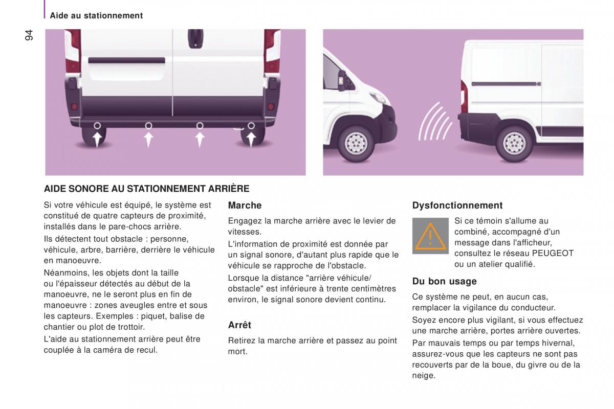 Peugeot Boxer III 3 manuel du proprietaire / page 96