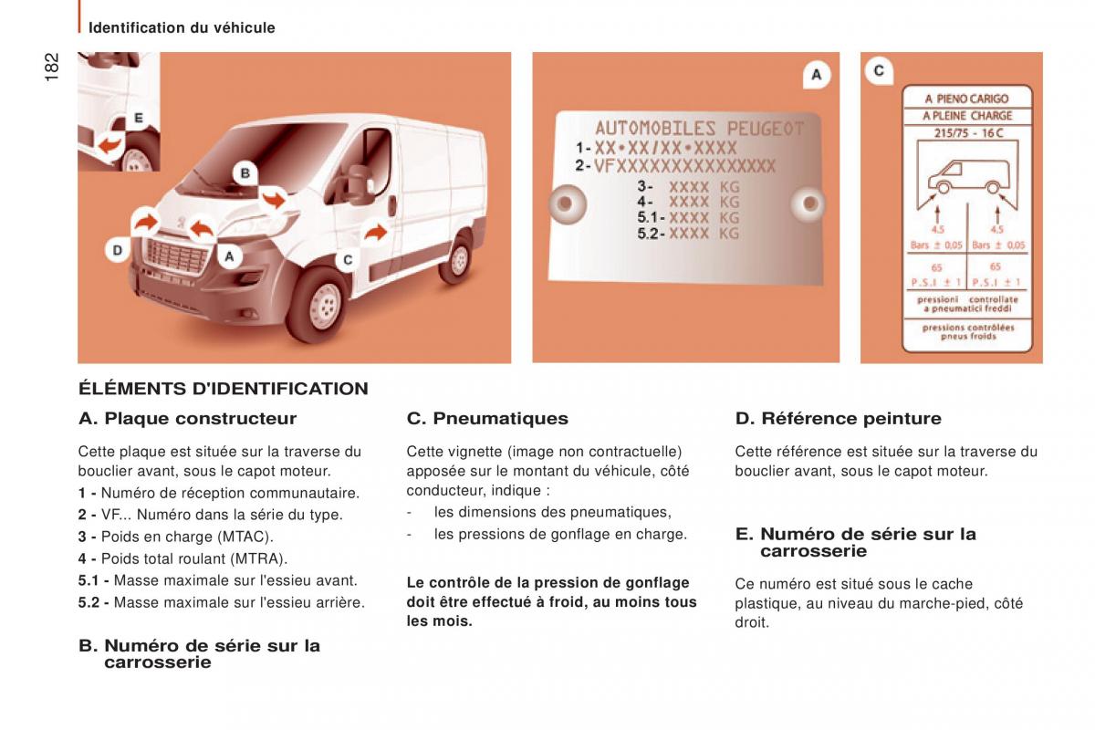 Peugeot Boxer III 3 manuel du proprietaire / page 184