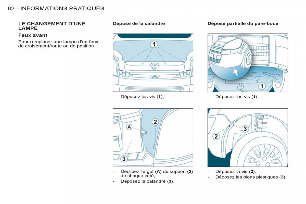 Peugeot Partner I 1 FL manuel du proprietaire / page 84