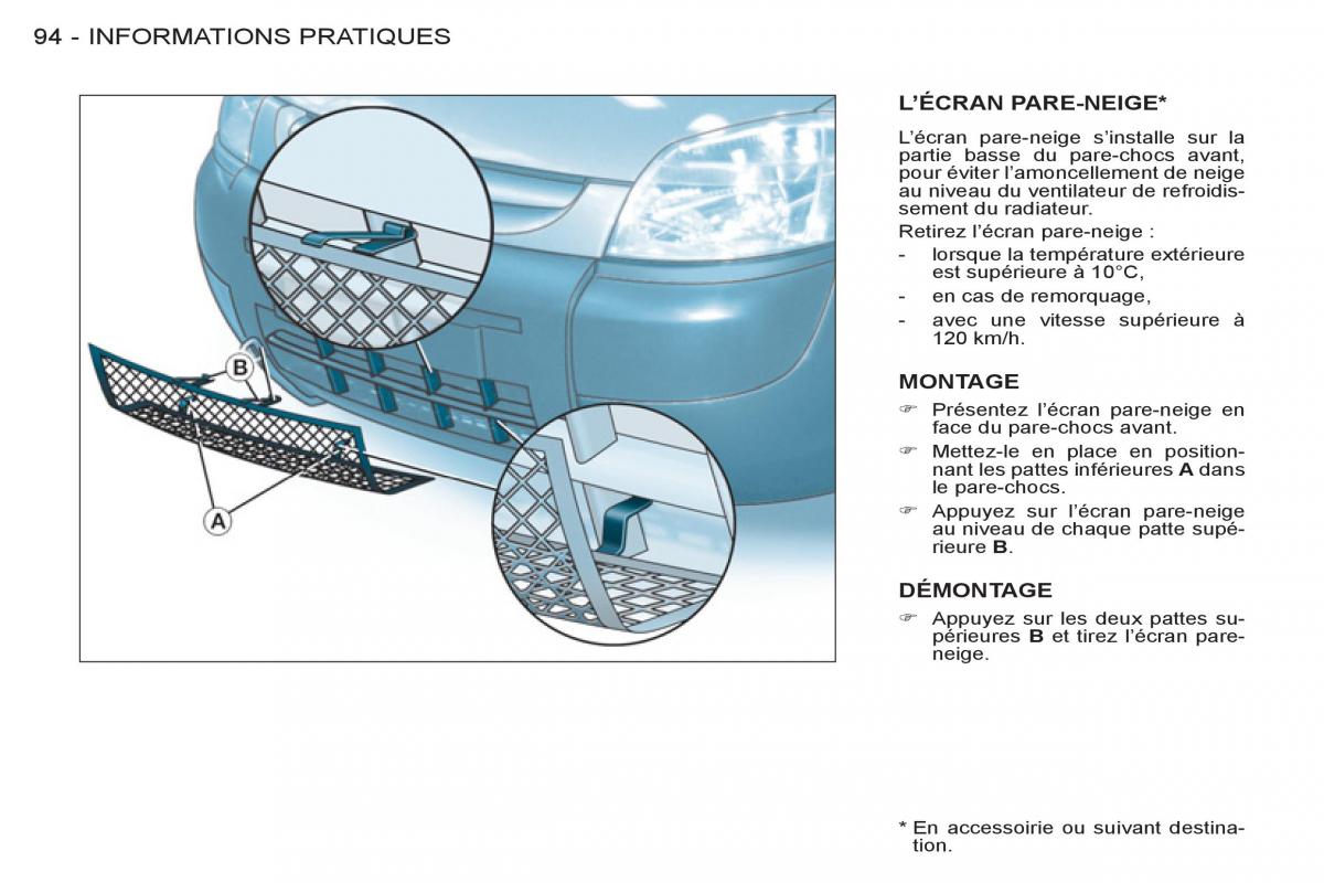 Peugeot Partner I 1 FL manuel du proprietaire / page 96