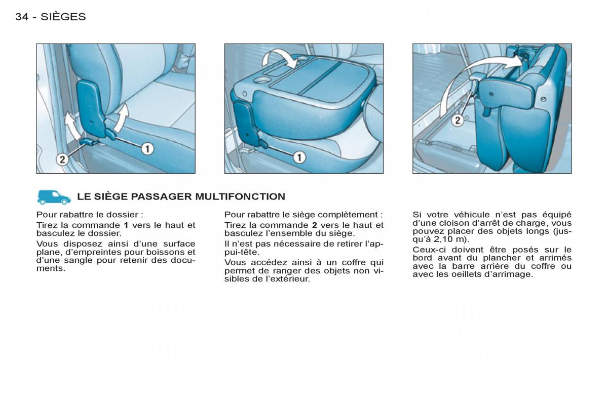 Peugeot Partner I 1 FL manuel du proprietaire / page 36