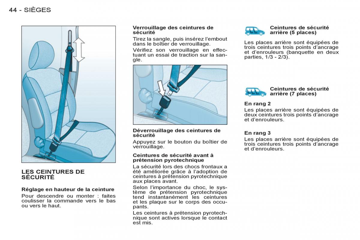 Peugeot Partner I 1 FL manuel du proprietaire / page 46