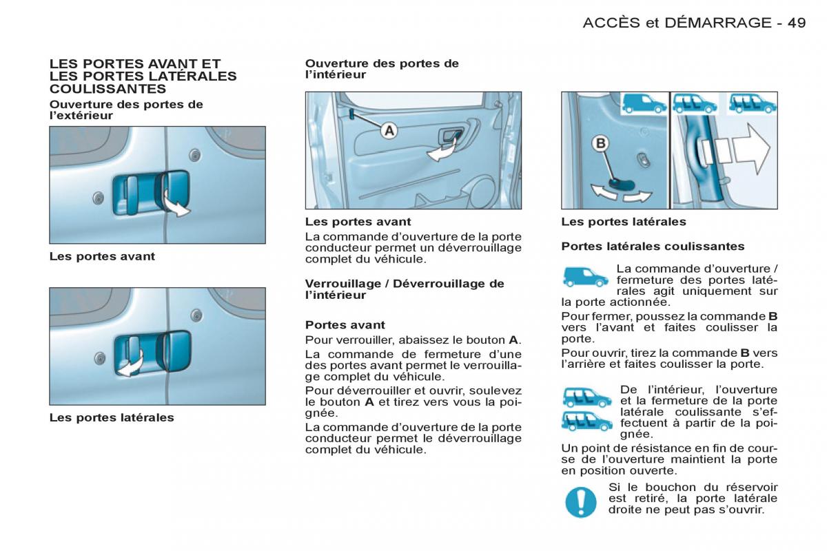 Peugeot Partner I 1 FL manuel du proprietaire / page 51