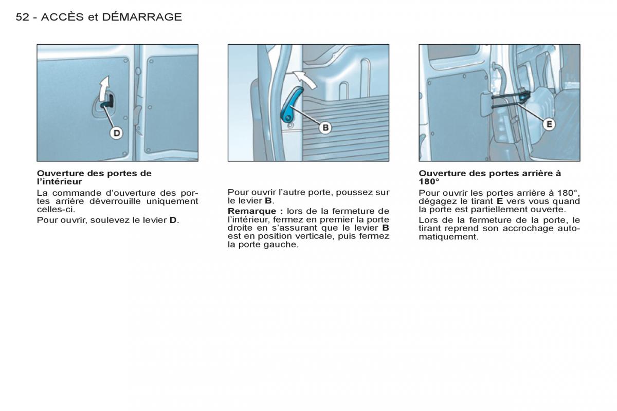 Peugeot Partner I 1 FL manuel du proprietaire / page 54