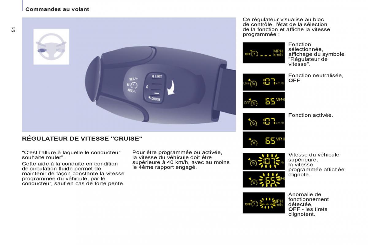 Peugeot Partner Tepee manuel du proprietaire / page 56