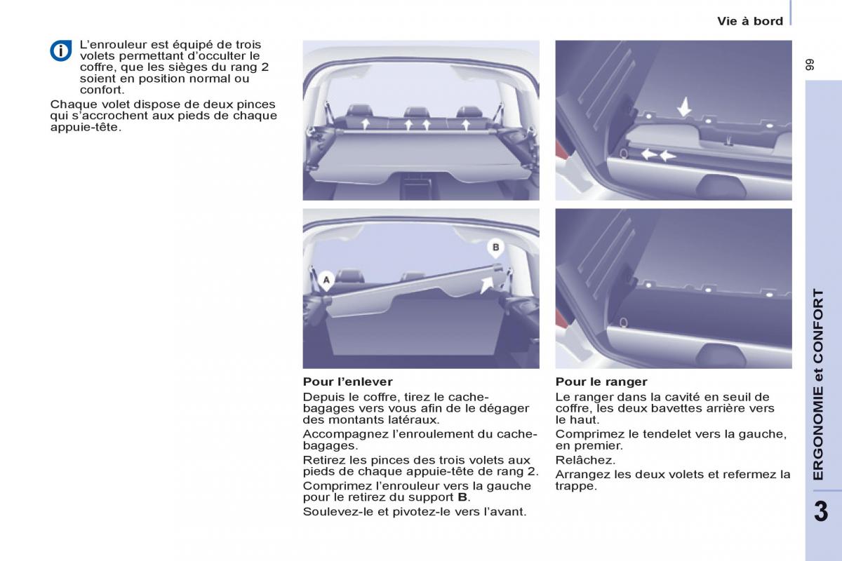 Peugeot Partner Tepee manuel du proprietaire / page 101