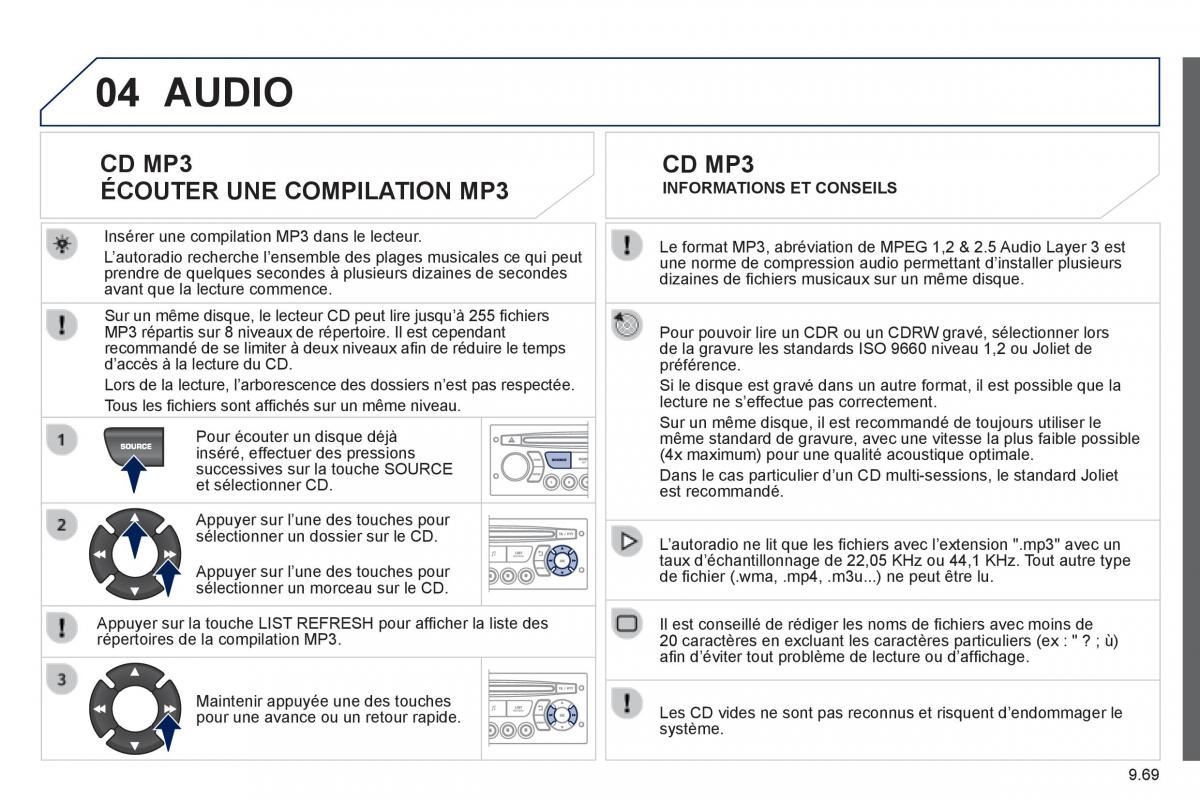 Peugeot Partner Tepee manuel du proprietaire / page 239