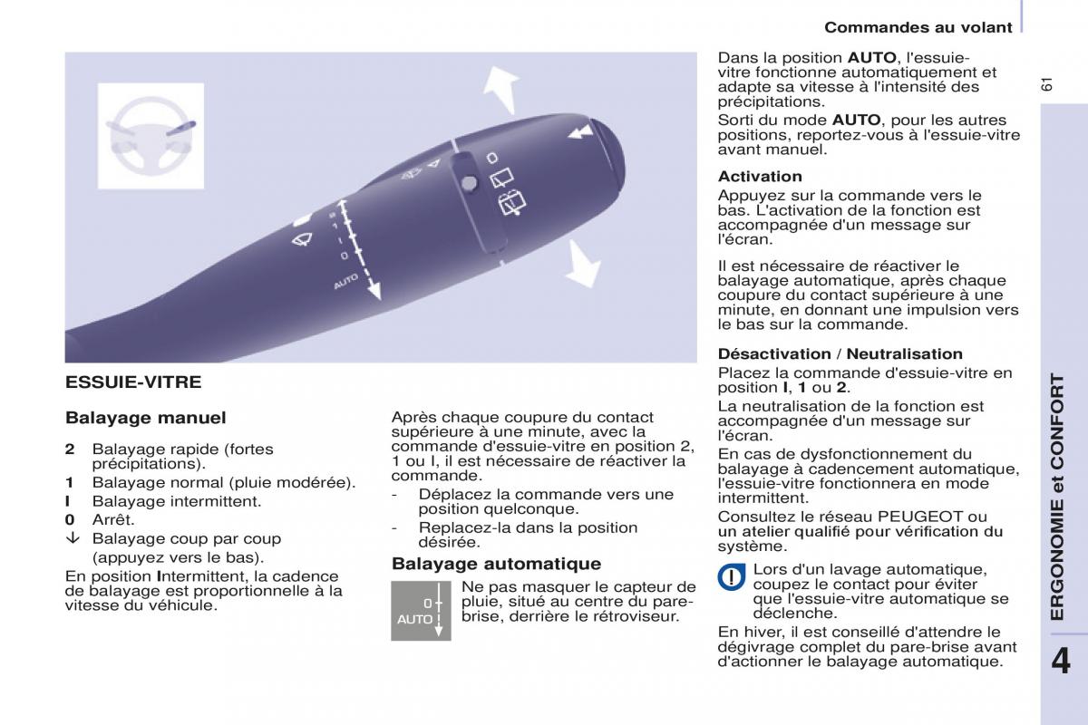 Peugeot Partner Tepee FL manuel du proprietaire / page 63