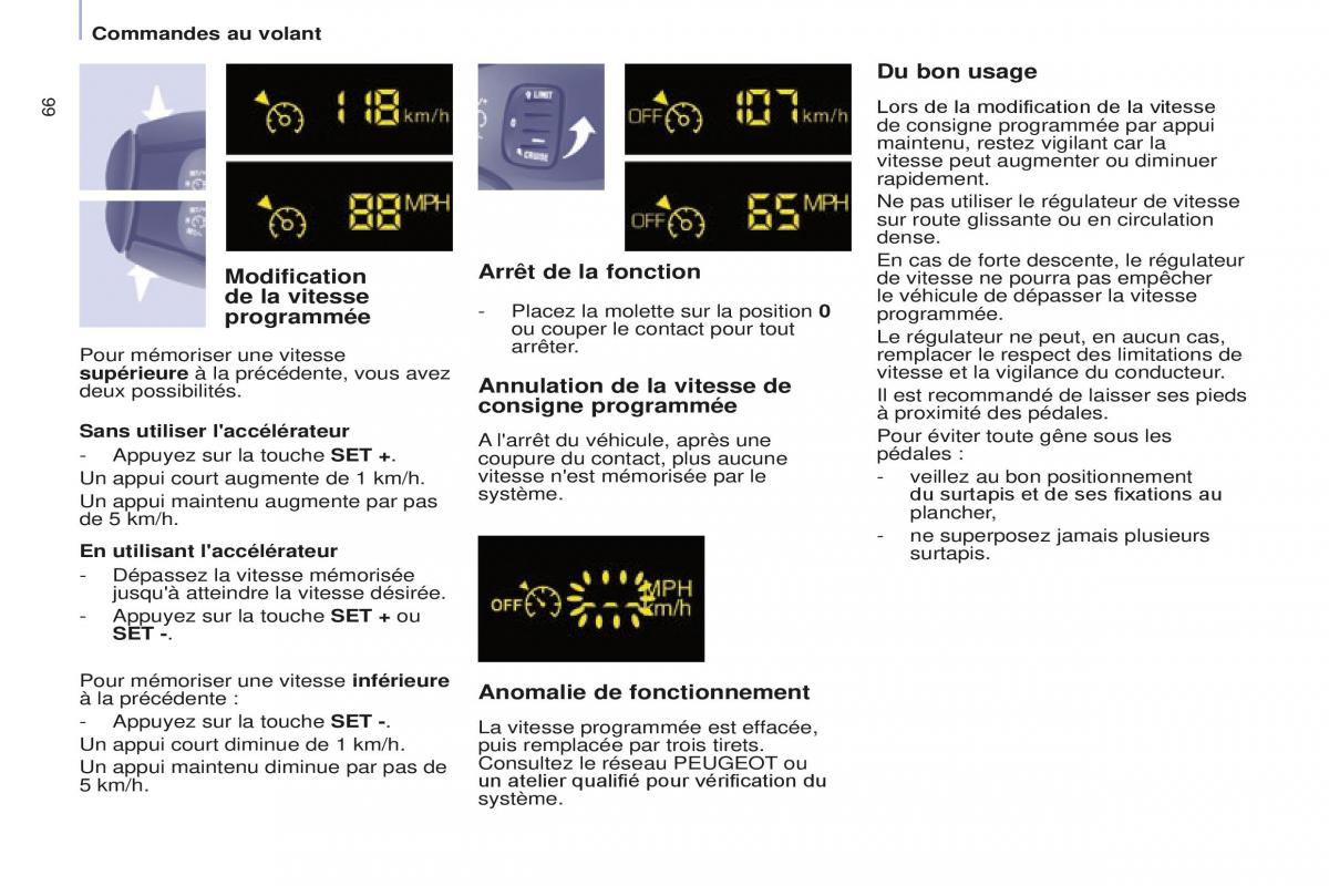 Peugeot Partner Tepee FL manuel du proprietaire / page 68