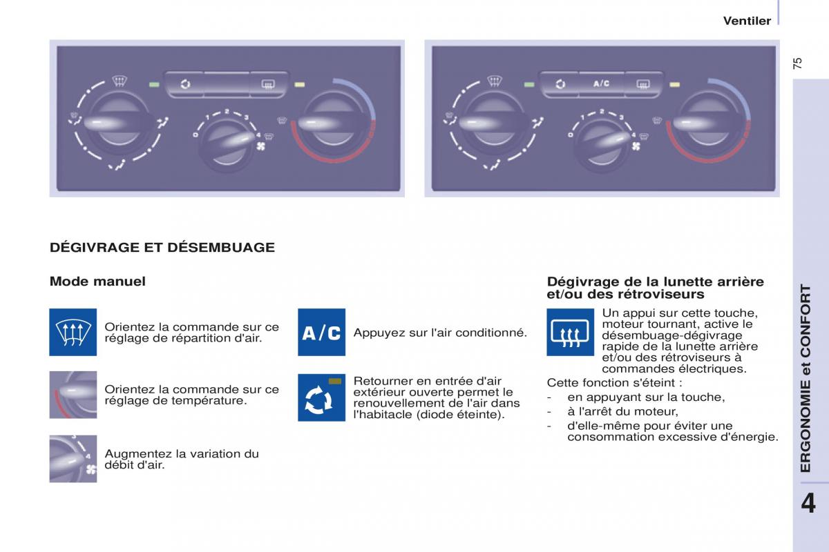 Peugeot Partner Tepee FL manuel du proprietaire / page 77