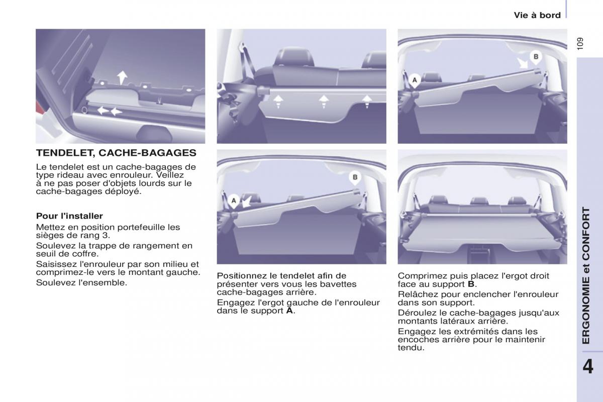 Peugeot Partner Tepee FL manuel du proprietaire / page 111