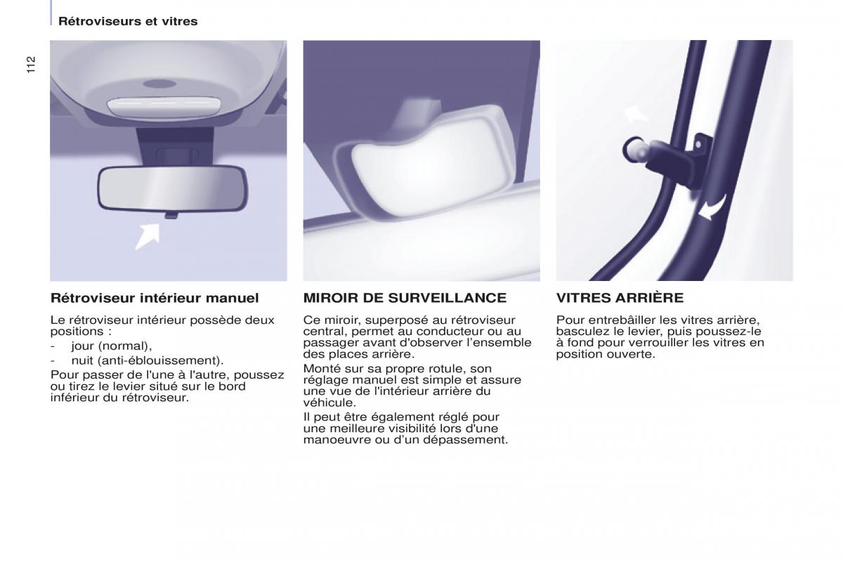Peugeot Partner Tepee FL manuel du proprietaire / page 114