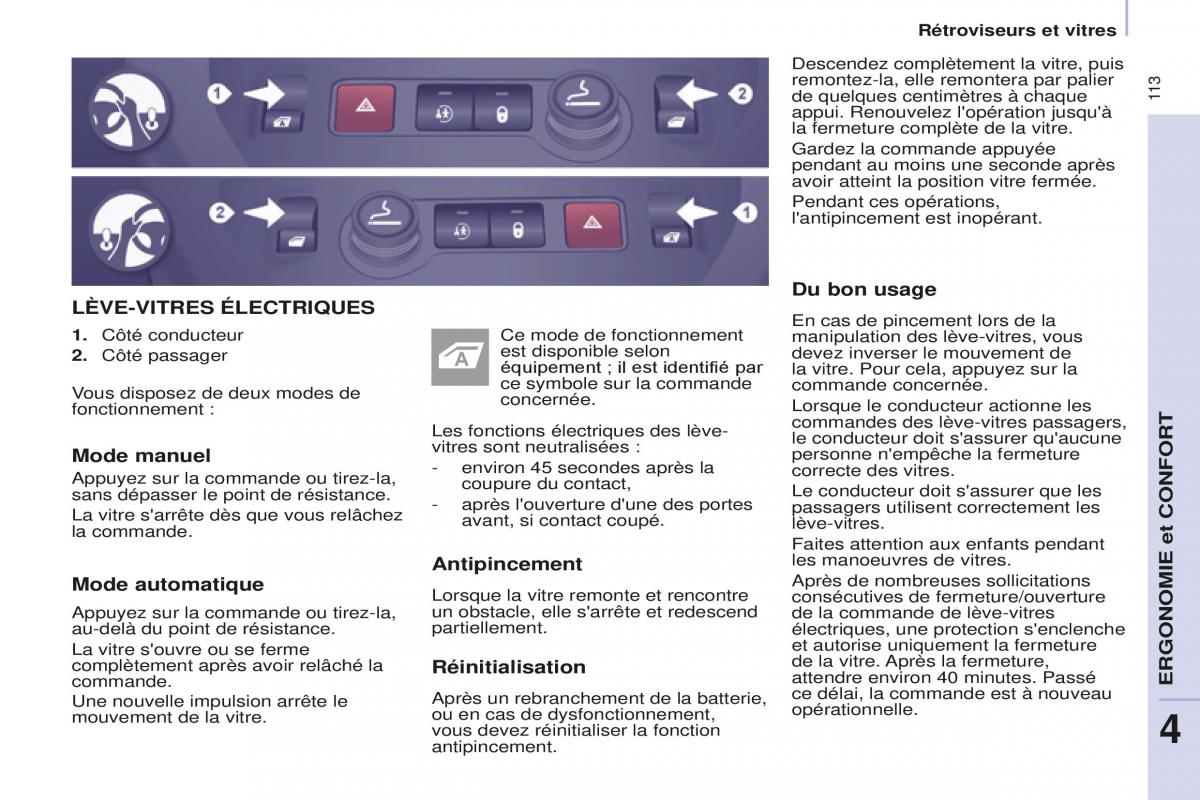 Peugeot Partner Tepee FL manuel du proprietaire / page 115