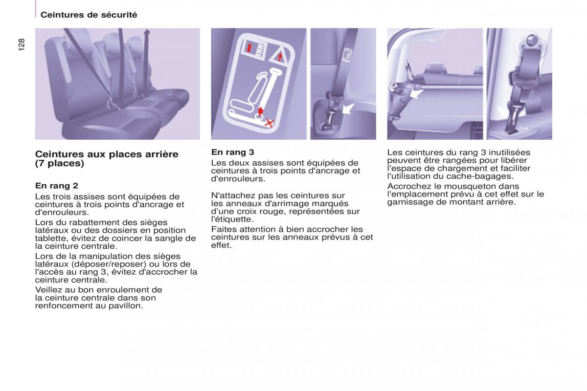 Peugeot Partner Tepee FL manuel du proprietaire / page 130