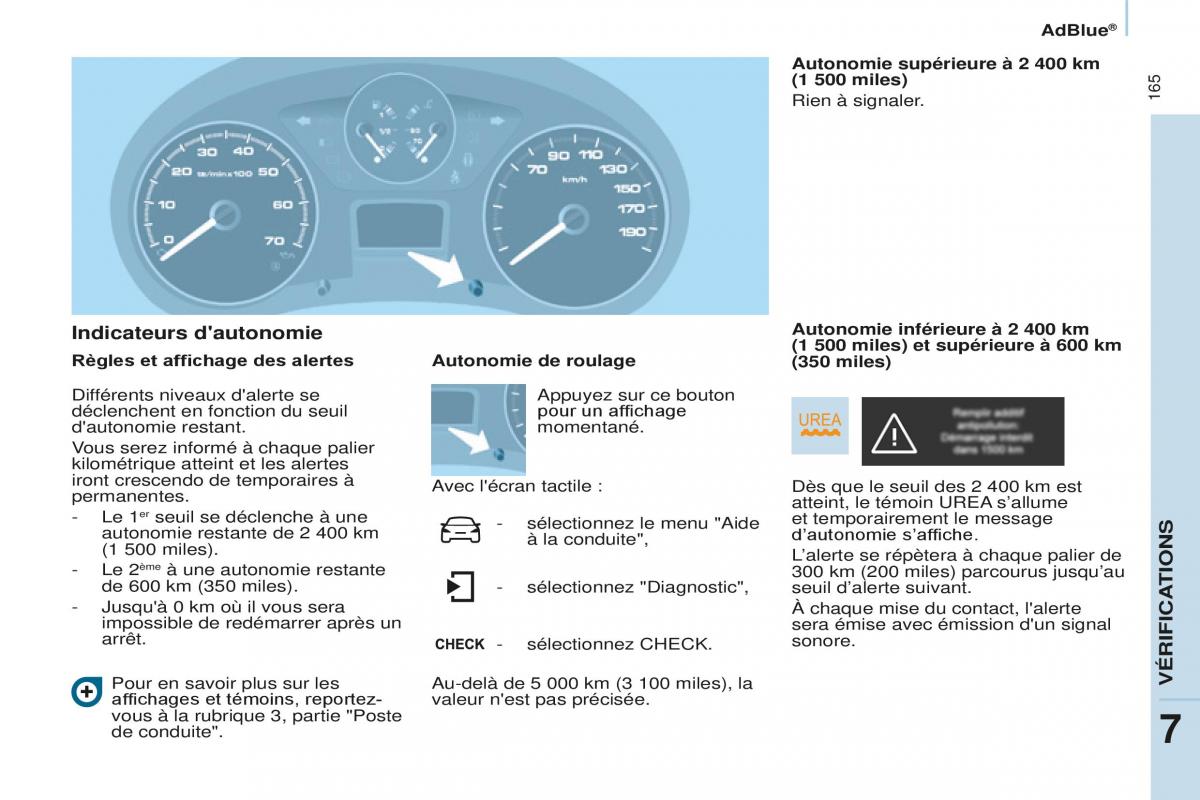 Peugeot Partner Tepee FL manuel du proprietaire / page 167