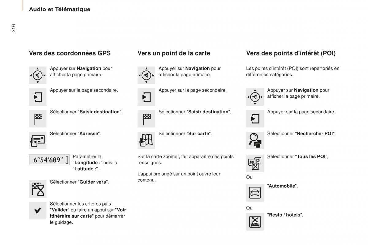 Peugeot Partner Tepee FL manuel du proprietaire / page 218