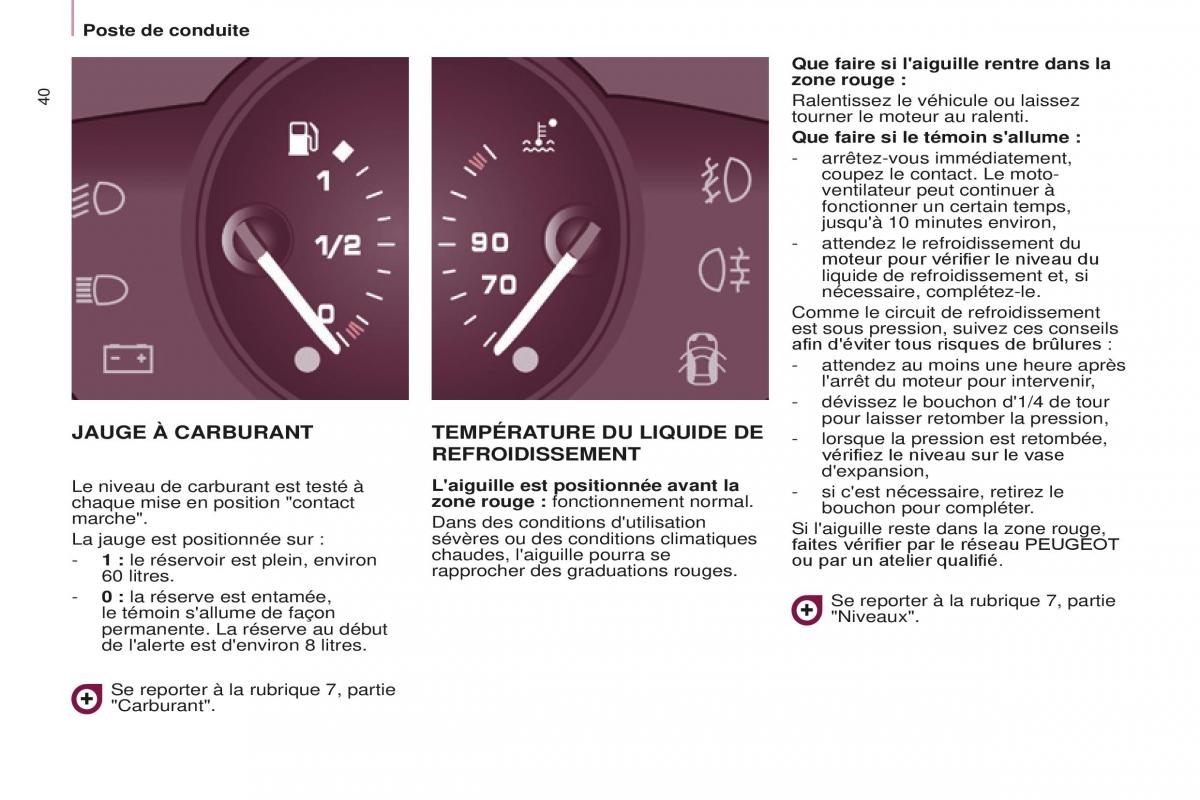 Peugeot Partner Tepee FL manuel du proprietaire / page 42