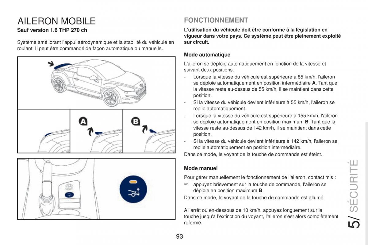 Peugeot RCZ FL manuel du proprietaire / page 95