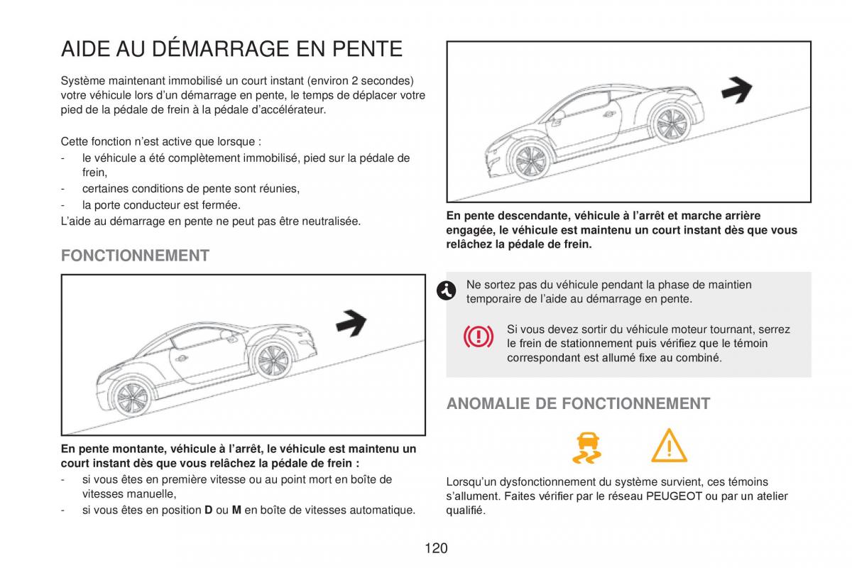 Peugeot RCZ FL manuel du proprietaire / page 122