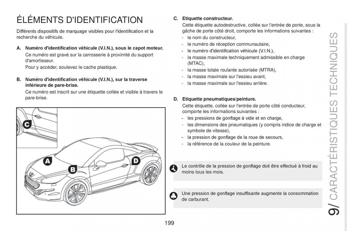 Peugeot RCZ FL manuel du proprietaire / page 201