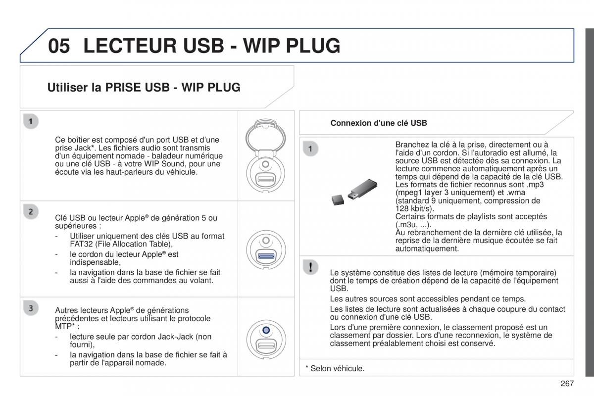 Peugeot RCZ FL manuel du proprietaire / page 269